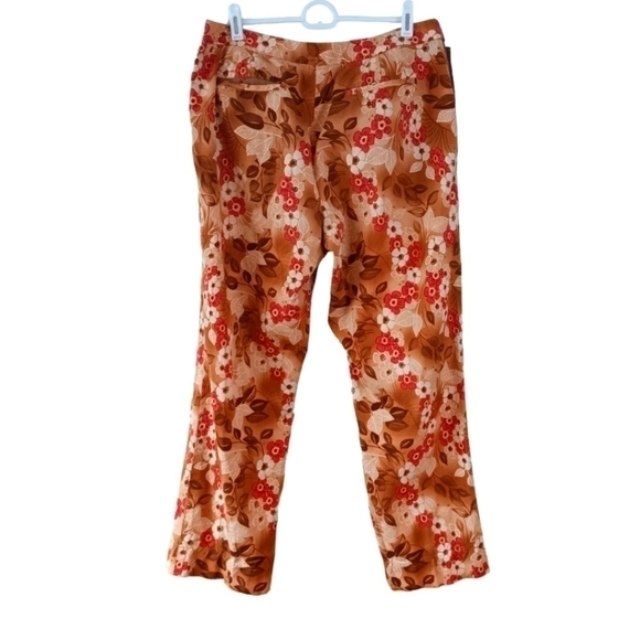 Tommy Bahama Stretch Pants Size 12 TROPICAL TEA PARTY Floral Hawaiian Brown Pink - Picture 2 of 5